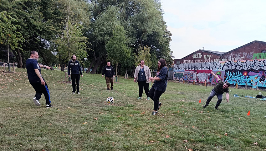 A photograph of the sports day activity