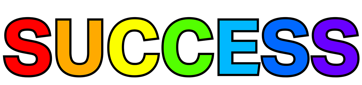 A cartoon image saying success