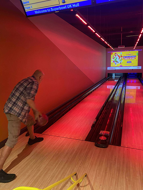 A memeber of the Hull Resettlement project taking part at the Changing Futures bowling event